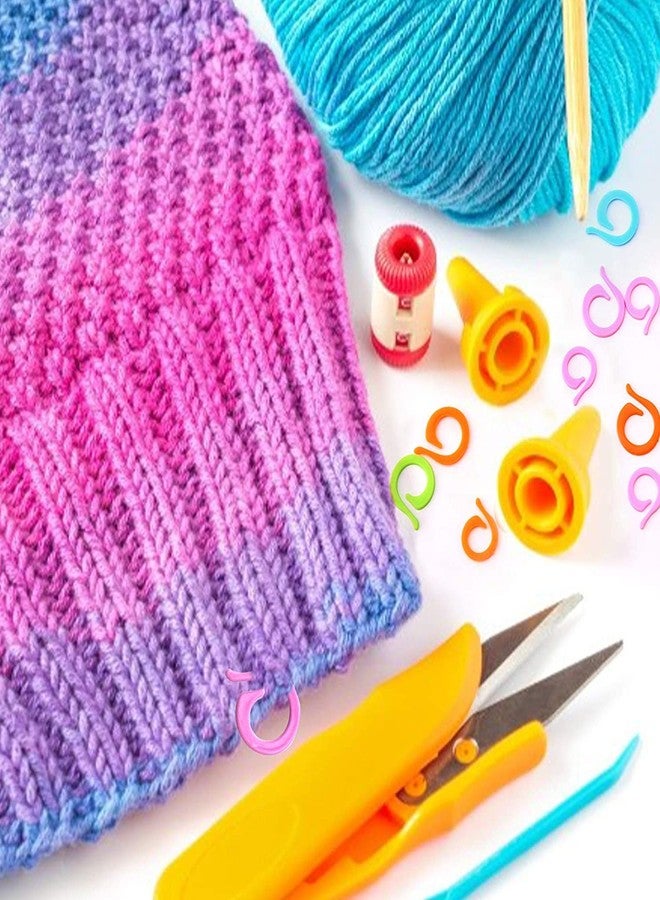 Jasol 24pcs Knitting Stitch Markers 12 Large + 12 Small Plastic Crochet Stitch Markers Knitting Stitch Rings for Sewing Knitting DIY and Handmade Crafts (Random Colors) - Image 4